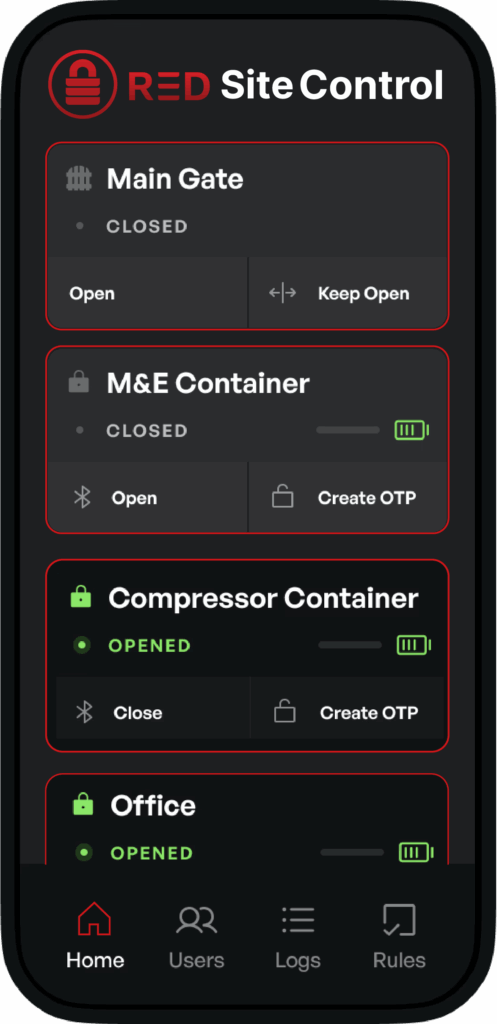 Red Site Control App